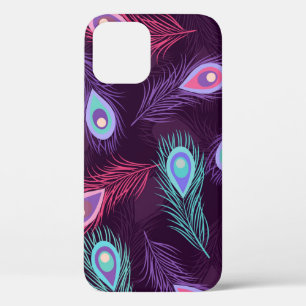 Funda Para iPhone 12 Plumas de pavo real: Vintage de mano.