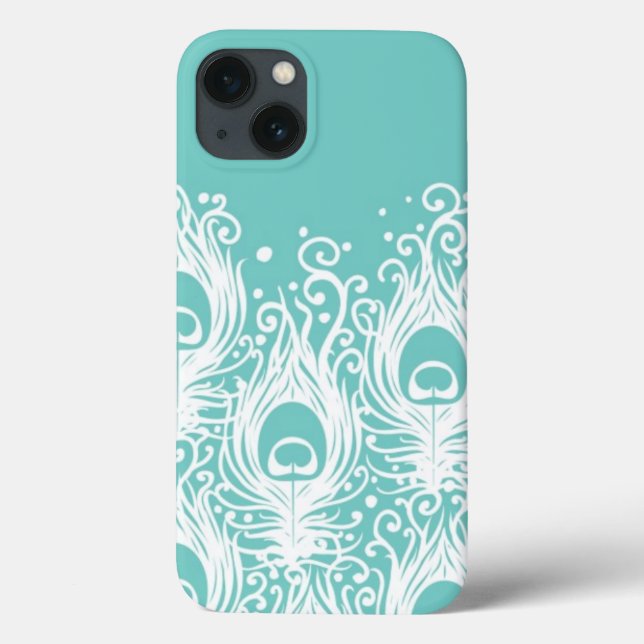 Funda De Case-Mate Para iPhone Plumas suaves del pavo real (Reverso)