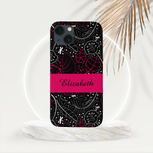 Funda Para iPhone 13 Plumas y flores femeninas personalizadas
