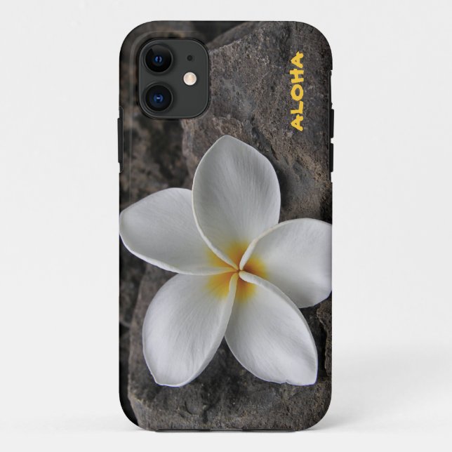 Funda De Case-Mate Para iPhone Plumeria en las rocas (Reverso)