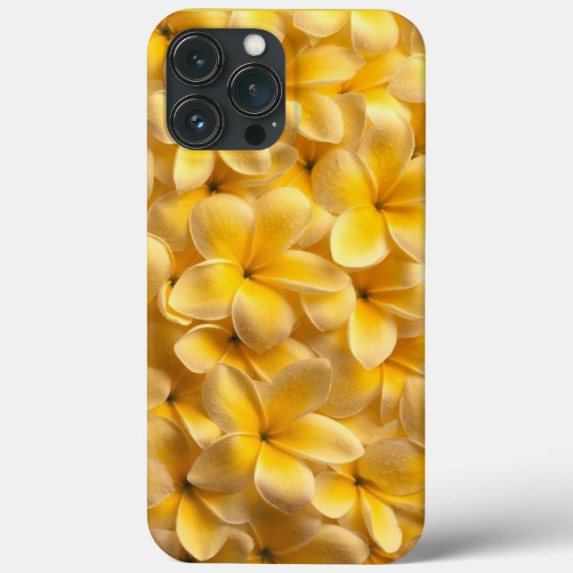 Funda De Case-Mate Para iPhone Plumeria Flora Amarilla (Reverso )