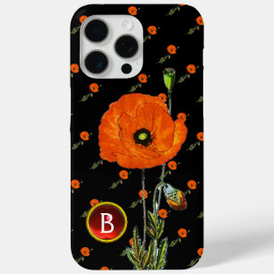 FUNDA PARA iPhone 15 PRO MAX POBRE EN MONOGRAMA ROJO NEGRO DE GEMSTONE