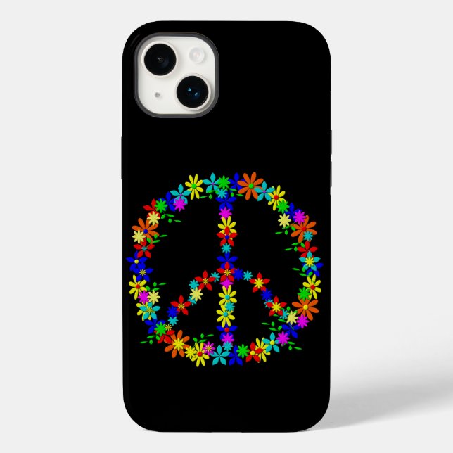 Funda De Case-Mate Para iPhone Poder de flor de símbolo de paz (Reverso )