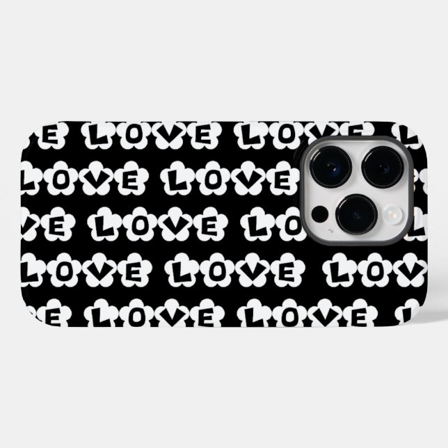 Funda De Case-Mate Para iPhone Poder Floral AMOR (Reverso (Horizontal))