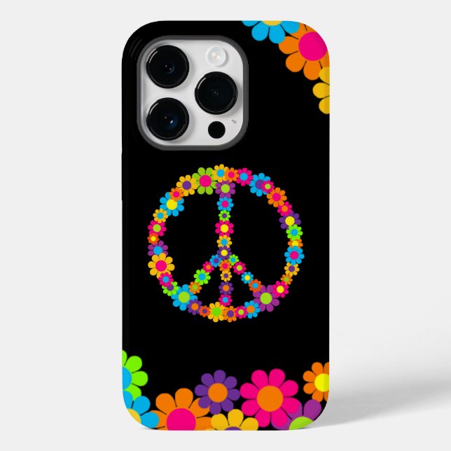 Funda De Case-Mate Para iPhone Poder Floral Paz (Reverso )