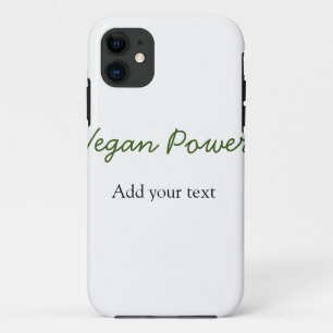 Funda Para iPhone 11 Poder vegano ve verde añade tu texto nombre person