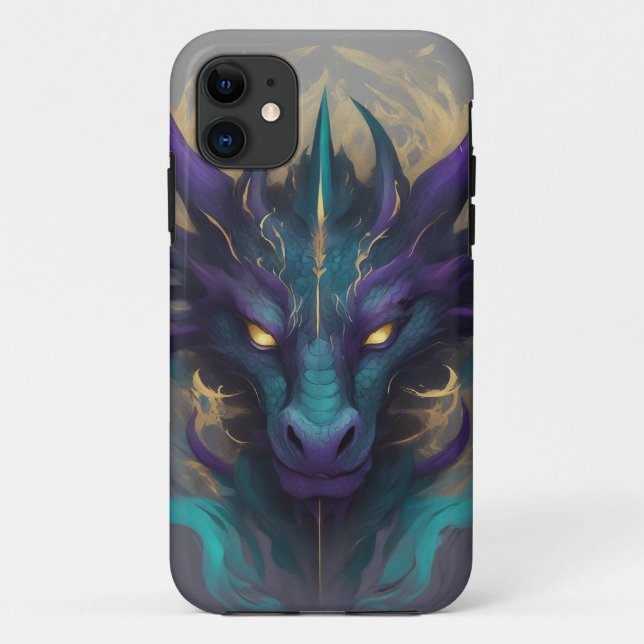 Funda De Case-Mate Para iPhone Poderosa cabeza mítica del dragón (Reverso)
