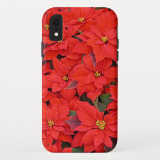 Funda Para iPhone XR Poinsettias rojas Navidad la foto floral navideña