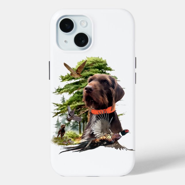 Funda De Case-Mate Para iPhone Pointer de pelo duro alemán (Reverso )