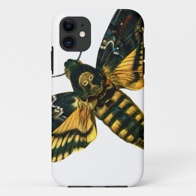 Funda De Case-Mate Para iPhone Polilla de la cabeza de muerte (Reverso)