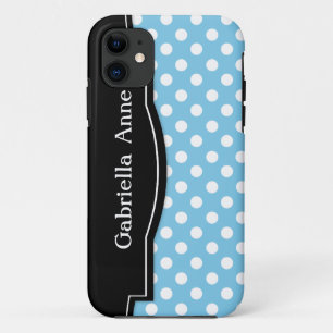 Polka azul claro Punto negro marco iPhone 5 funda