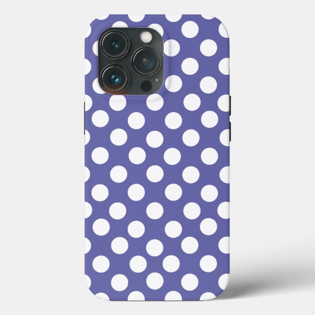 Funda De Case-Mate Para iPhone polka blanco púrpura se pone perwinkle (Reverso )