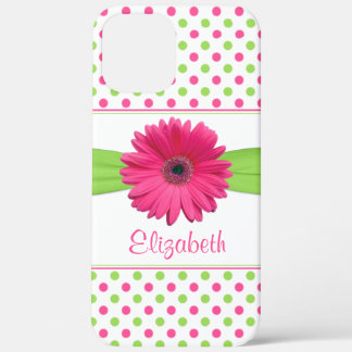title_seo2 Polka Dot Gerbera Daisy Pink Green