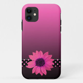 Funda Para iPhone 11 Polka Dot Pink Daisy
