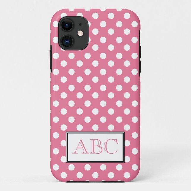 Funda De Case-Mate Para iPhone Polka Dot rosa y blanco iPhone 5 Funda (Reverso)