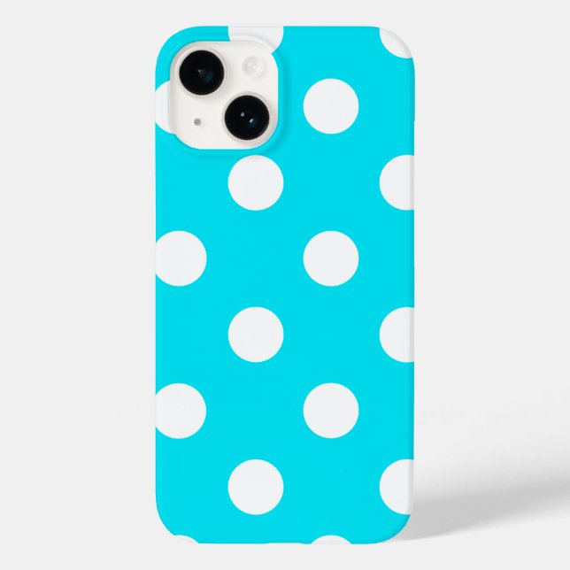 Funda De Case-Mate Para iPhone Polka puntos código hex cian 00E3F4 (Reverso )
