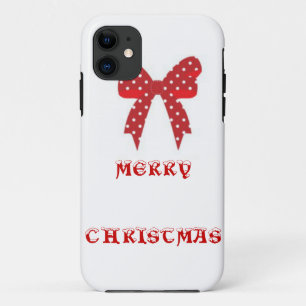 Funda Para iPhone 11 Polka Rojo Dot Merry Christmas