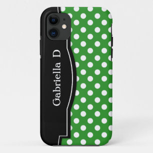 Polka Verde Punto Negro Marco para iPhone 5 funda