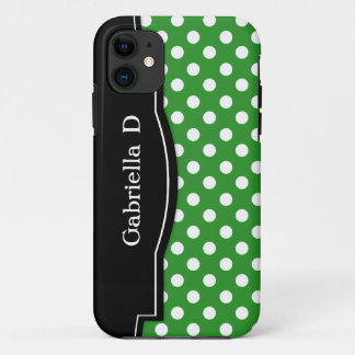 Polka Verde Punto Negro Marco para iPhone 5 funda