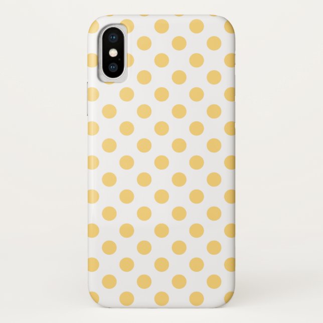 Funda De Case-Mate Para iPhone Polkadots amarillos (Reverso)