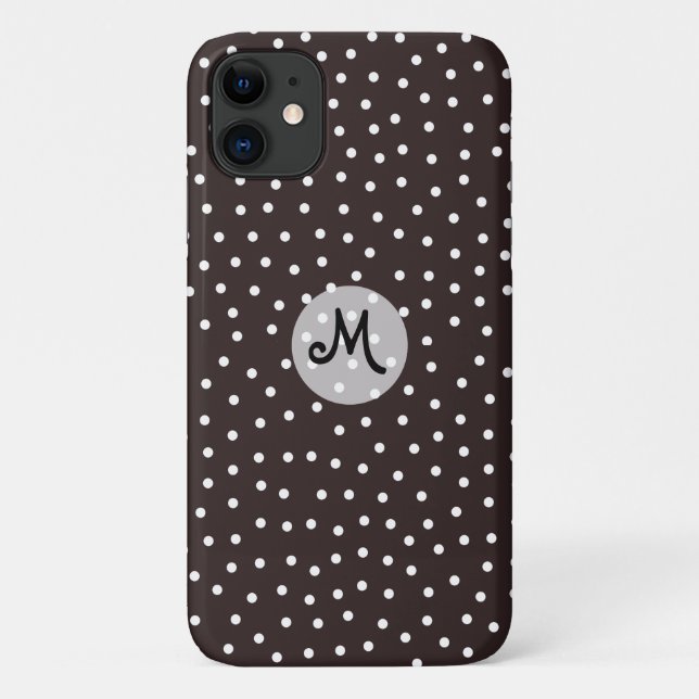 Funda De Case-Mate Para iPhone Polkadots blancos en negro con un patrón único (Reverso)