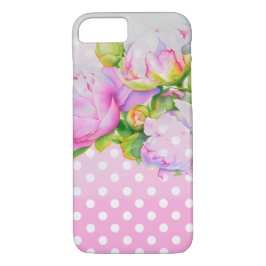 title_seo2 Polkadots florales clásicos de peonía blanca rosa