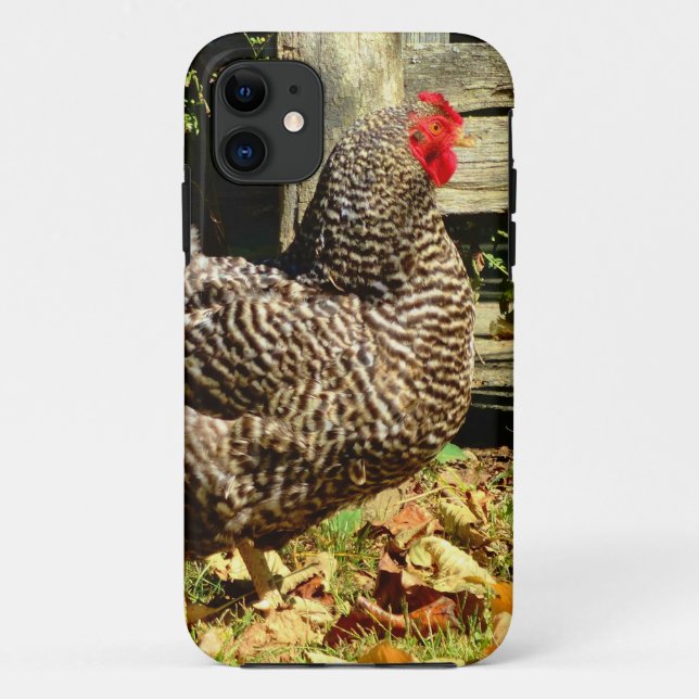 Funda De Case-Mate Para iPhone Pollo blanco y negro (Reverso)