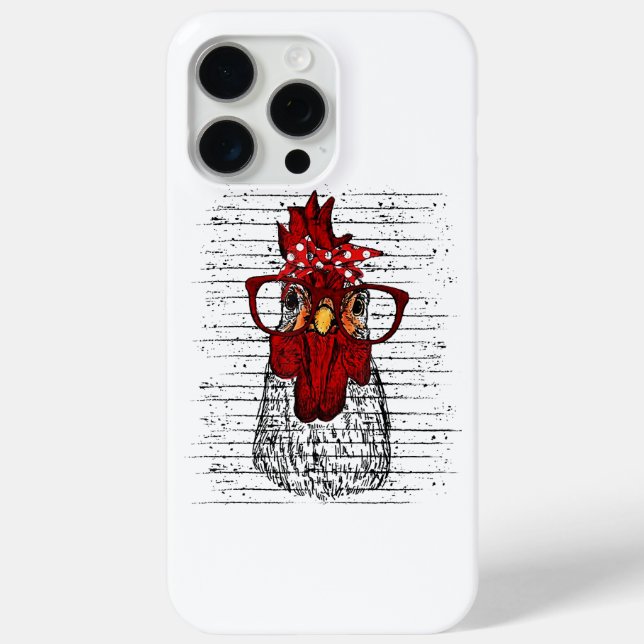 Funda De Case-Mate Para iPhone Pollo con cinta de venda y gafas lindo (Reverso )