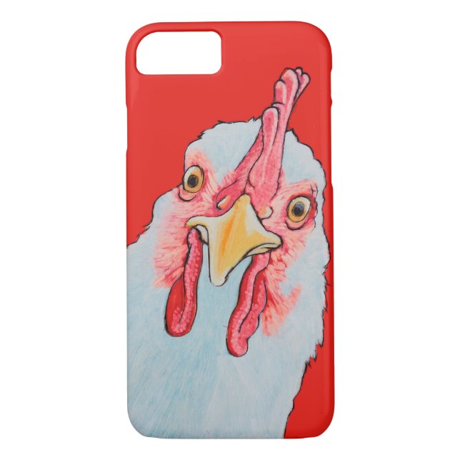 Funda De Case-Mate Para iPhone Pollo enojado en rojo (Reverso)