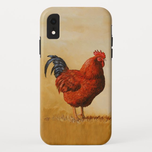 Funda De Case-Mate Para iPhone Pollo Rojo de Rhode Island (Reverso)