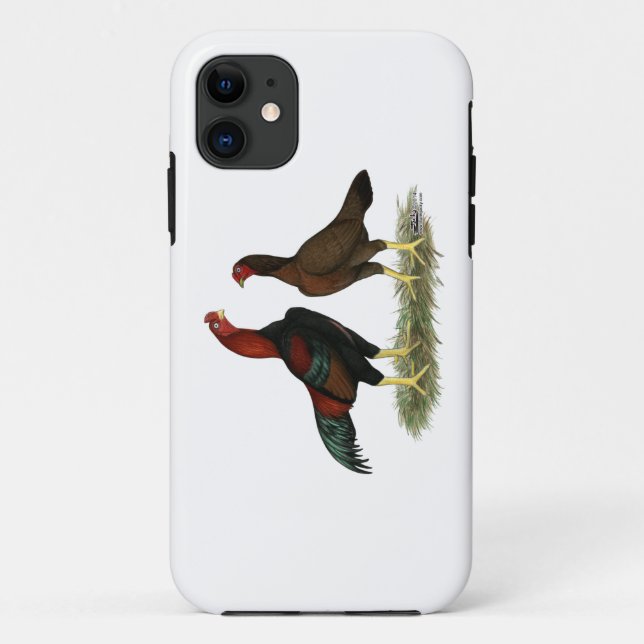 Funda De Case-Mate Para iPhone Pollos Aseel Black Red (Reverso)