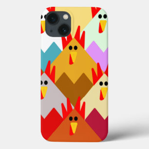 Funda Para iPhone 13 Pollos inspirados en el tejido 
