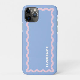 Funda Para iPhone 11 Pro Polvo azul y rosa pálido con texto