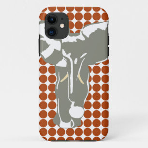 Funda Para iPhone 11 Polvo de Safari Rojo con elefante de arte pop