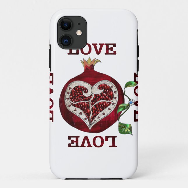 Funda De Case-Mate Para iPhone Pomegranate Heart LOVE Valentine (Reverso)