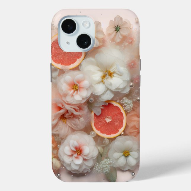 Funda De Case-Mate Para iPhone Pomelo y flores (Reverso )