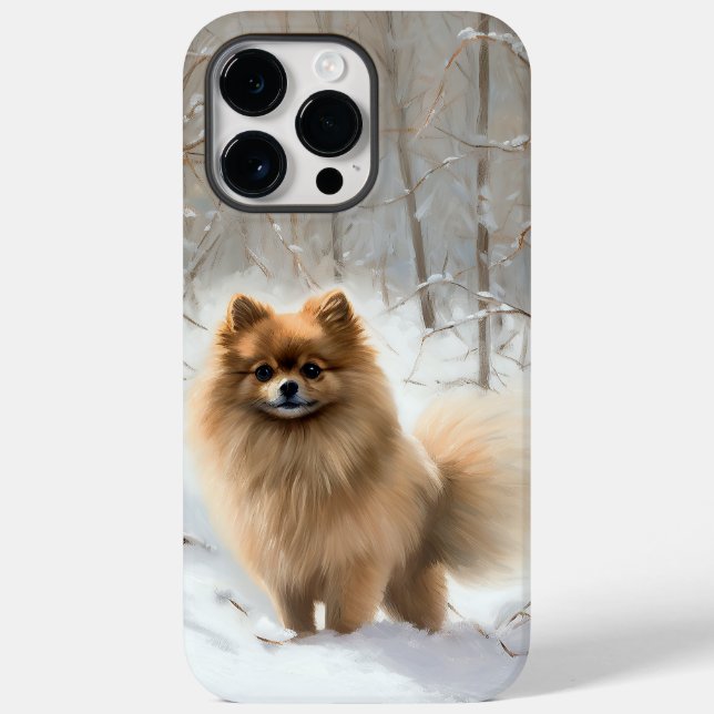 Funda De Case-Mate Para iPhone Pomerania Deja que nieve Navidad (Reverso )