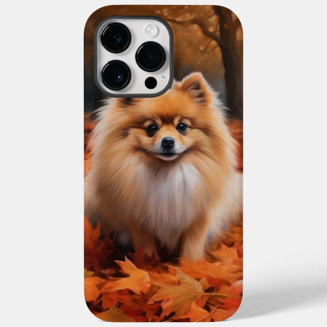 Funda De Case-Mate Para iPhone Pomerania en otoño se inspira en las hojas de otoñ (Reverso )