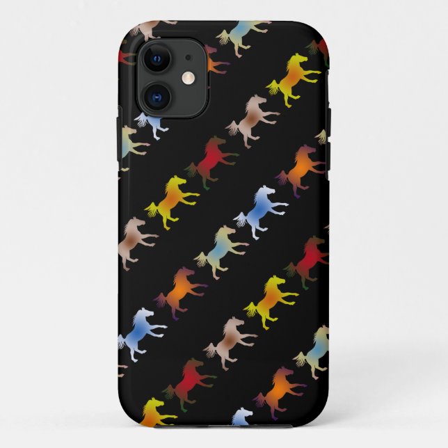Funda De Case-Mate Para iPhone Ponies en negro (Reverso)