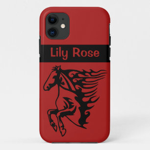 Funda Para iPhone 11 Pony Horse Bronco Stallion Steace Race Red Line Ar