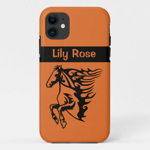 Funda Para iPhone 11 Pony Naranja de Madagascar Horse Bronco Steed Line