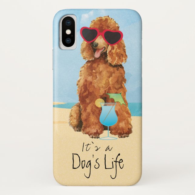 Funda De Case-Mate Para iPhone Poodle de verano (Reverso)