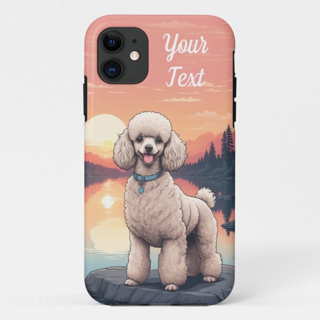 Funda De Case-Mate Para iPhone Poodle junto al lago (Reverso)