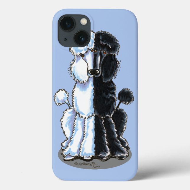 Funda De Case-Mate Para iPhone Poodles dobles estándar (Reverso)