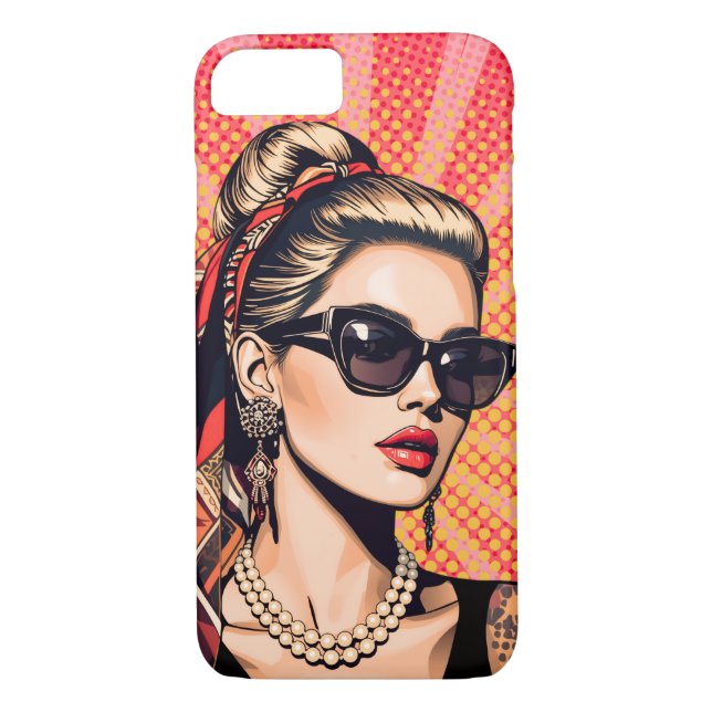 Funda De Case-Mate Para iPhone Pop Art Woman  Retro Chic (Reverso)