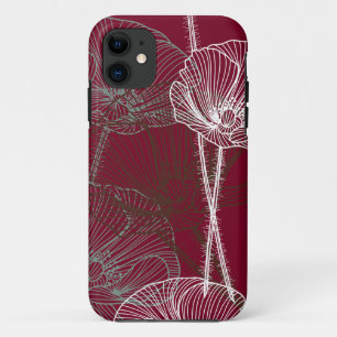Funda Para iPhone 11 Poppies dibujados a mano en la caja para iPhone de