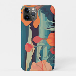 Funda Para iPhone 11 Pro Poppies y cola de zorro Campo de flores abstracto