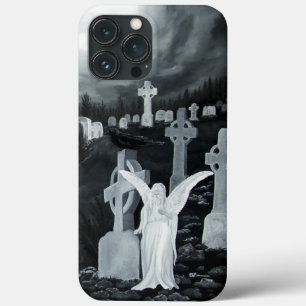 Funda Para iPhone 13 Pro Max Por la noche en el cementerio - Ángel