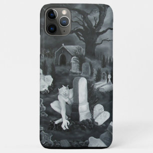 Funda Para iPhone 11 Pro Max Por la noche en el cementerio - Diablo