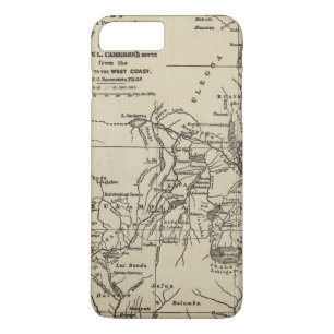 Funda Para iPhone 8 Plus/7 Plus Porción del mapa de ruta de África el Cameron